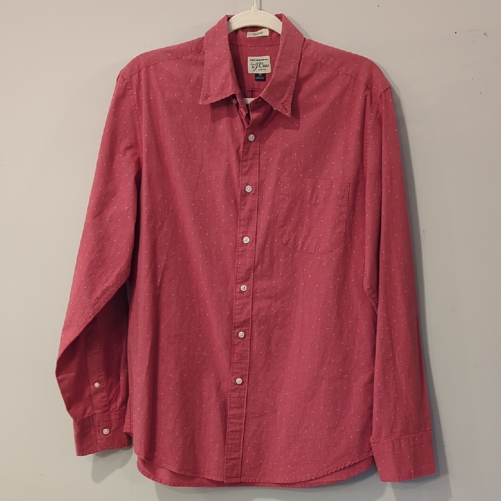 J. Crew Men's Button-Down‎ Shirt Classic Red size Medium
